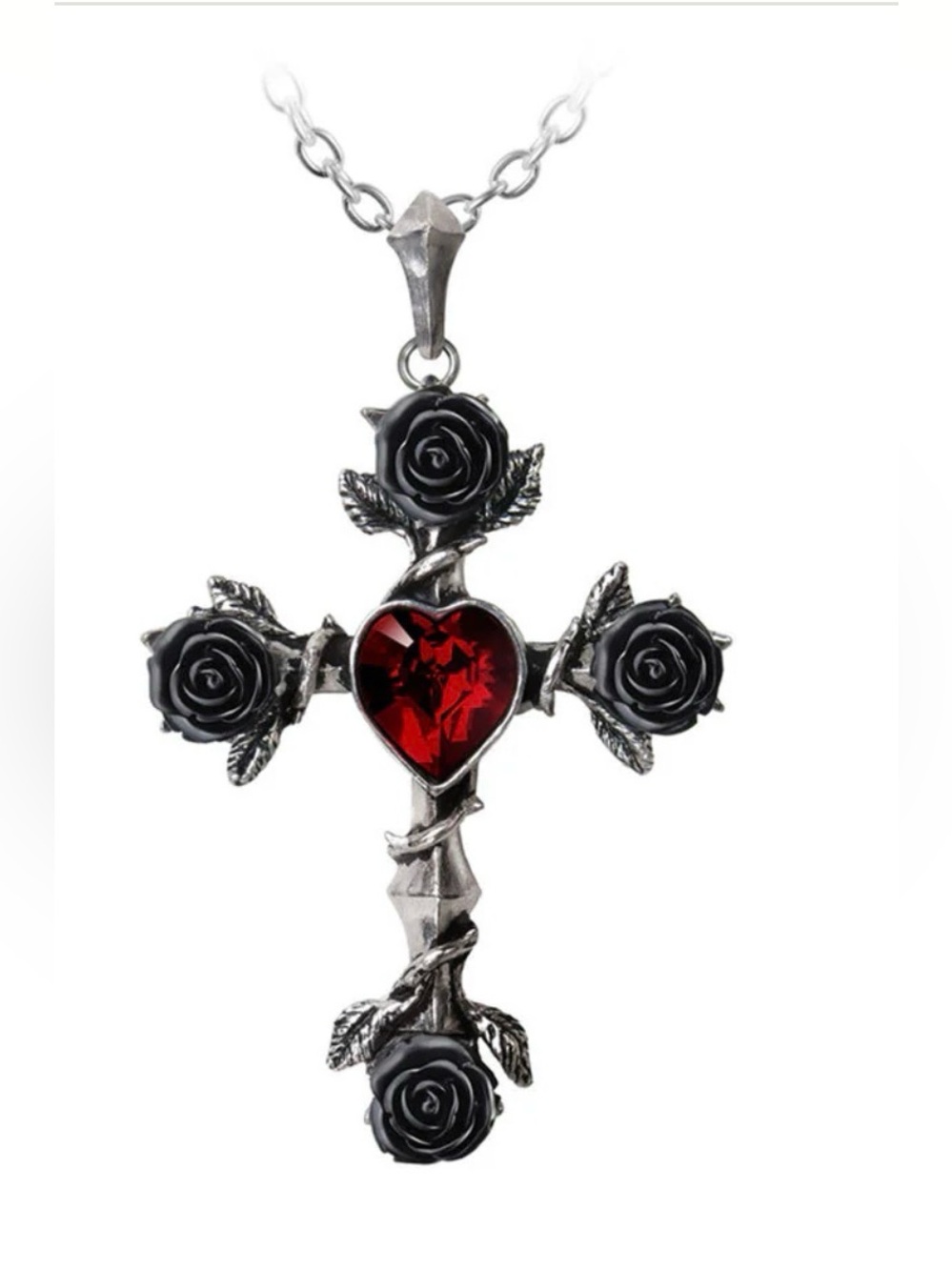 NWOT Black Rosifix Necklace by Alchemy of England